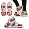 Basset Hound On RedWomen's Running Shoes