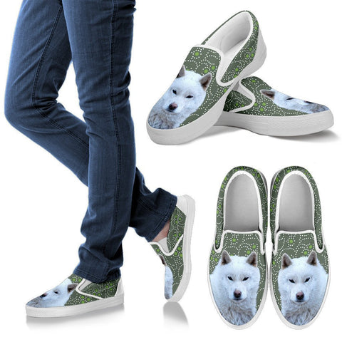 Hokkaido Dog Print Slip Ons For WomenExpress Shipping