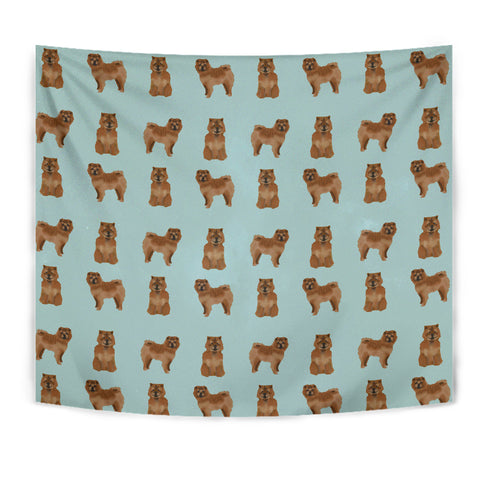 Cute Chow Chow Dog Pattern Print Tapestry