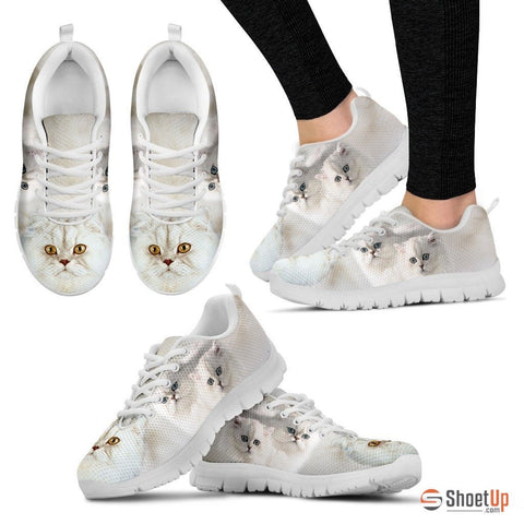 White Persian Cat Print Running Shoe For Women