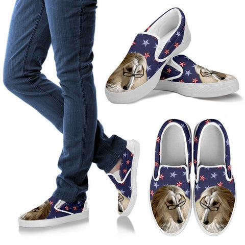 Afghan Hound Dog Print Slip Ons For WomenExpress Shipping