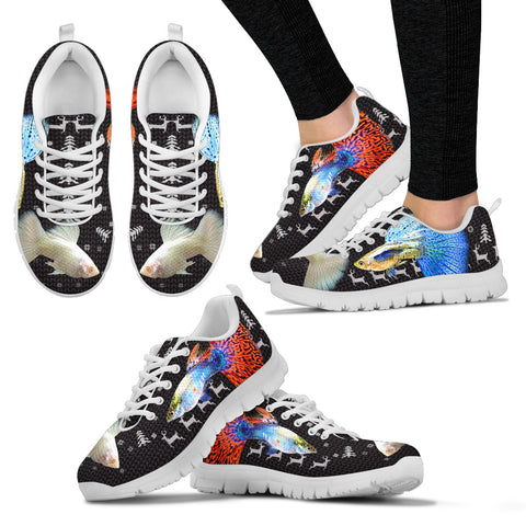 Beautiful Guppy Fish Print Christmas Running Shoes For Women