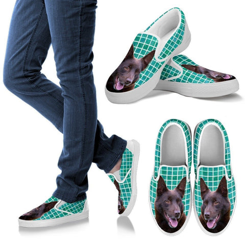 Australian Kelpie Dog Print Slip Ons For WomenExpress Shipping