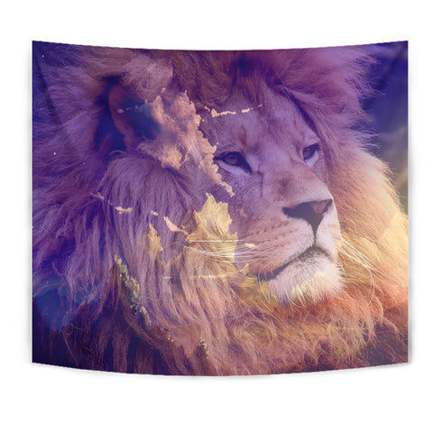 King Lion Print Tapestry