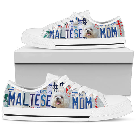 Maltese Print Low Top Canvas Shoes for Women