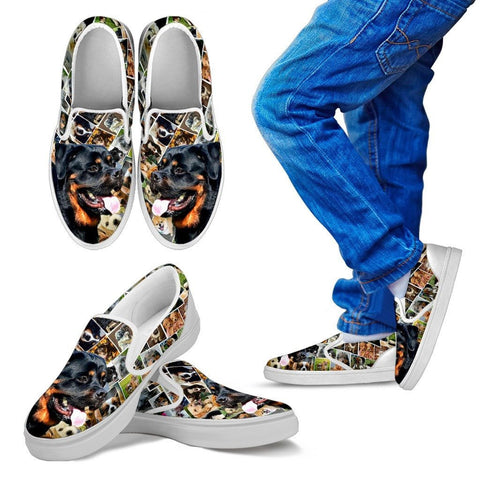 Amazing Rottweiler Dog Print Slip Ons For KidsExpress Shipping
