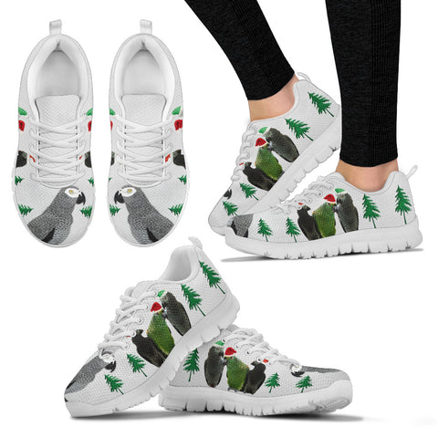 African Grey Parrot Christmas Print Running Shoes For Women