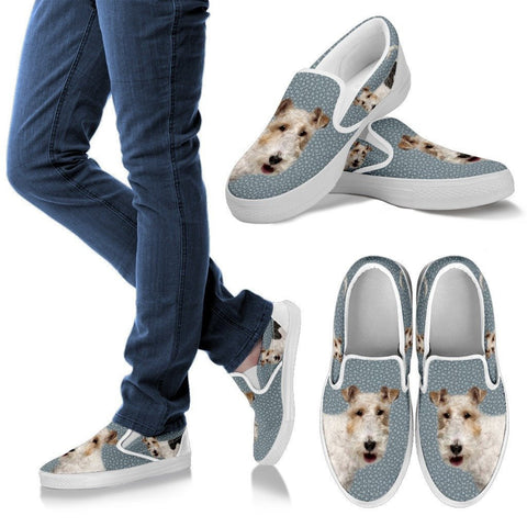 Wire Hair Fox Terrier Print Slip Ons For WomenExpress Shipping