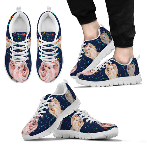 Cute Yorkshire Terrier blue Print Running Shoes For Men