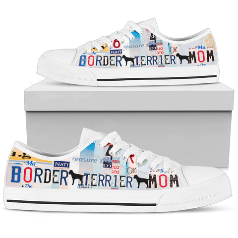 Border Terrier mom Print Low Top Canvas Shoes for Women