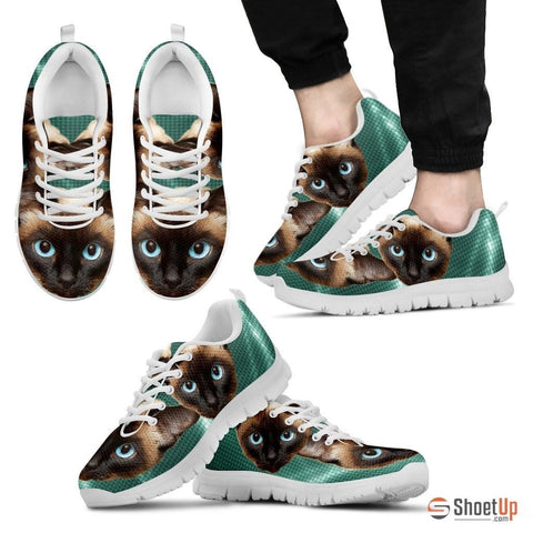 Siamese Cat Print Running Shoes For Men