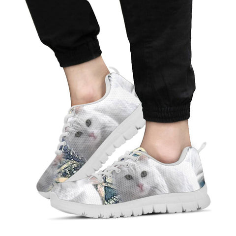 Turkish Angora Cat On Designer Print Running Shoes