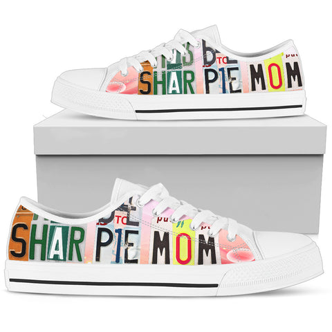 Lovely Shar Pei Mom Print Low Top Canvas Shoes For Women