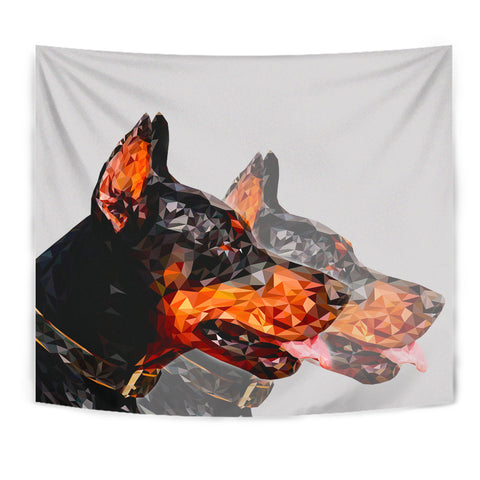 Doberman Pinscher Dog Vector Art Print Tapestry