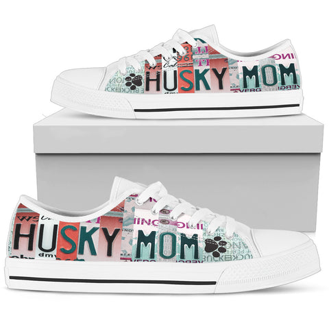 Siberian Husky Mom Print Low Top Canvas Shoes For Women- Limited Edition