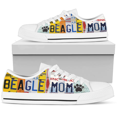 Beagle Mom Print Low Top Canvas Shoes For Women