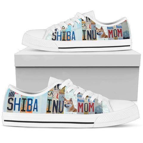 Shiba Inu Print Low Top Canvas Shoes for Women