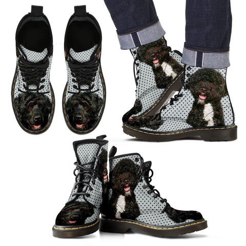 Portuguese Water Dog Print Boots For MenExpress Shipping