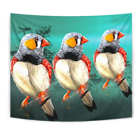 Zebra Finch Bird Print Tapestry