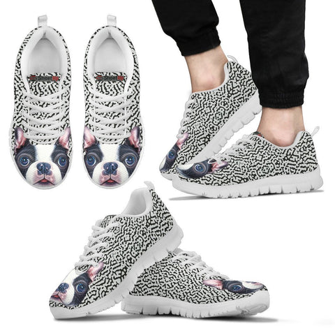 Cute Boston Terrier Print Running Shoes For Men