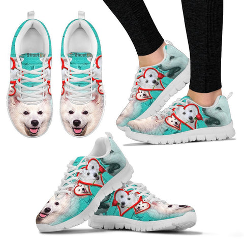 American Eskimo With Rose Print Running Shoe For Women