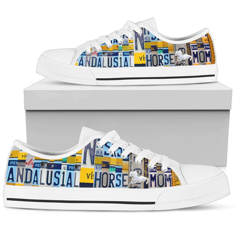 Andalusian Horse Mom Print Low Top Canvas Shoes for Women