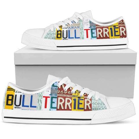 Amazing Bull Terrier Print Low Top Canvas Shoes For Women