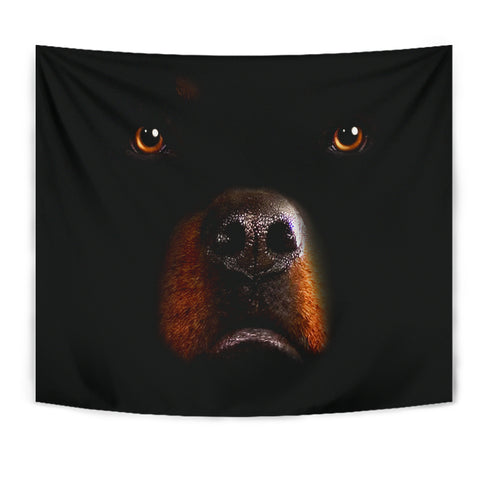 Rottweiler Dog Dark Print Tapestry