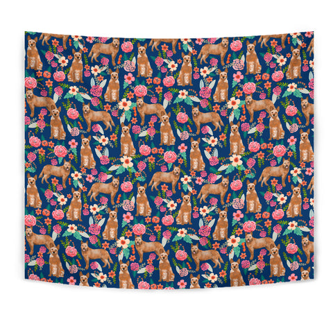 Australian Cattle Dog Floral Print Tapestry