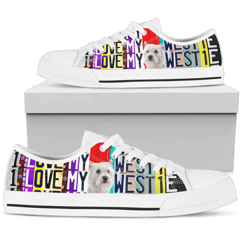 Women's Low Top Canvas Shoes For Westie Lovers