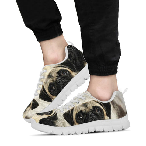 Cute Pug Print Running Shoes