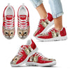 Singapura Cat On Red Print Sneakers For Women