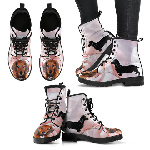 Valentine's Day Special Dachshund Print Boots For Women