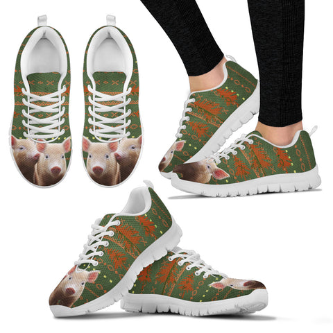 Mulefoot Pig Print Christmas Running Shoes For Women