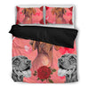 Valentine's Day SpecialVizsla Dog With Red Rose Print Bedding Set