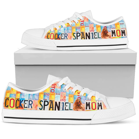 Cocker Spaniel Mom Print Low Top Canvas Shoes For Women