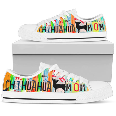 Chihuahua Mom Print Low Top Canvas Shoes For Women