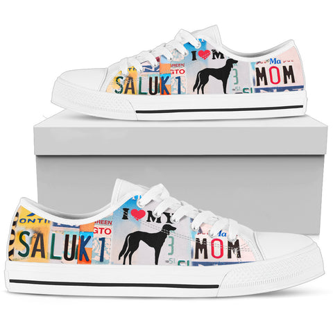 Saluki Mom Print Low Top Canvas Shoes for Women