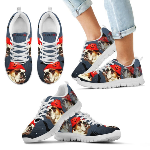 Bulldog With Halloween Print Running Shoes For Kids