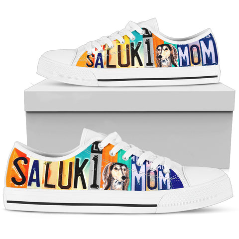 Women's Low Top Canvas Shoes For Cute Saluki Mom