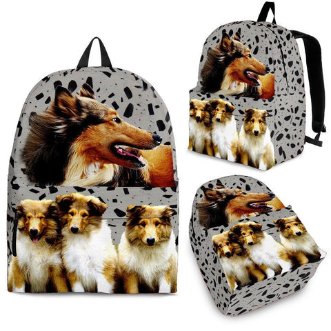 Collie Dog Print Backpack Express Shipping