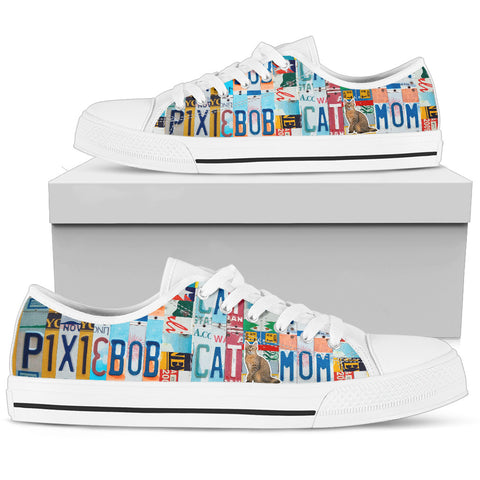 Pixie-Bob Cat Print Low Top Canvas Shoes for Women