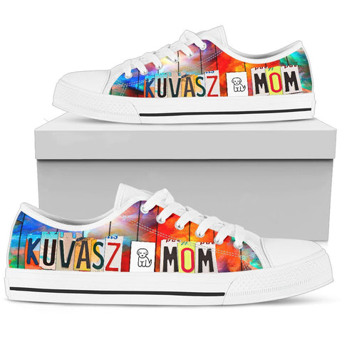 Kuvasz Dog Mom Print Low Top Canvas Shoes for Women