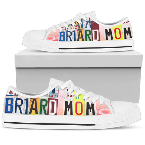 Cute Briard Mom Print Low Top Canvas Shoes For Women