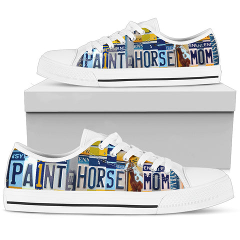 Paint Horse Mom Print Low Top Canvas Shoes For Women