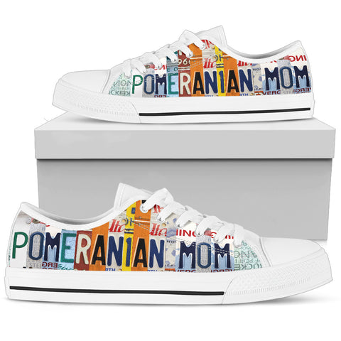 Pomeranian Mom Print Low Top Canvas Shoes For Women