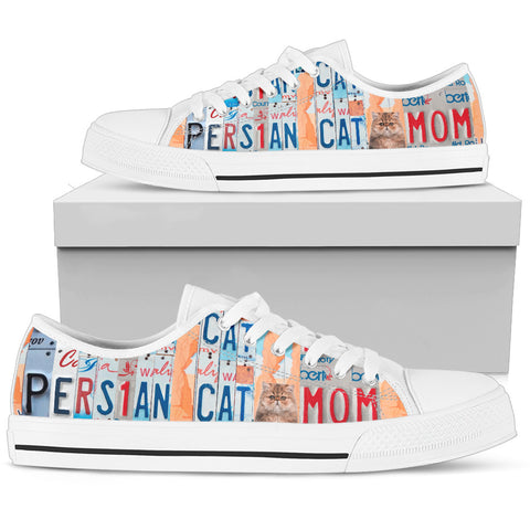 Persian Cat Print Low Top Canvas Shoes for Women