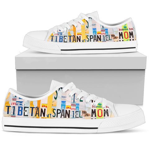 Tibetan Spaniel Mom Print Low Top Canvas Shoes for Women