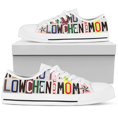 Lovely Lowchen Mom Print Low Top Canvas Shoes For Women