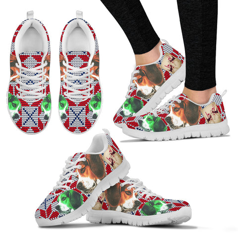 Beagle Dog Christmas Running Shoes For Women